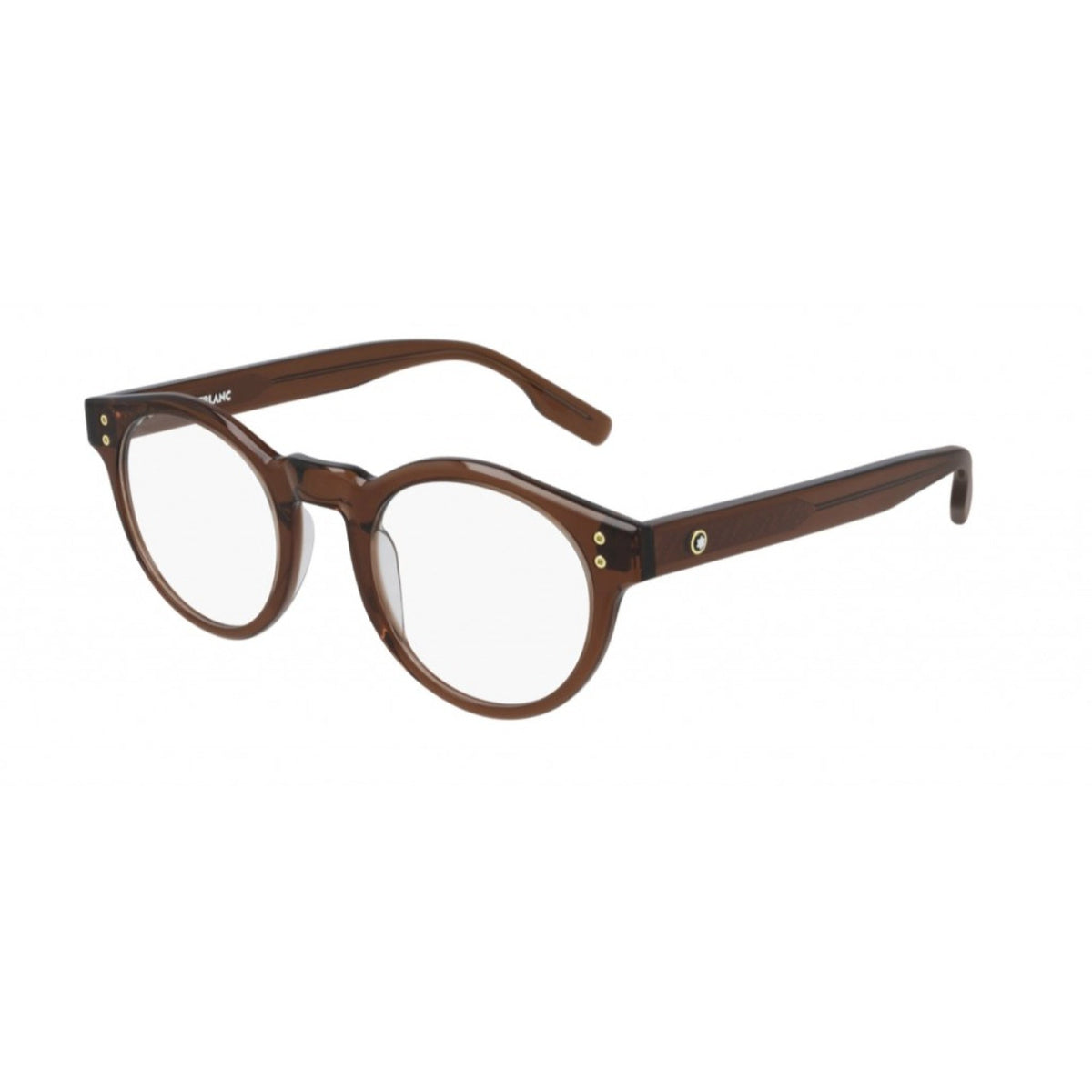 Montblanc Men's Sunglasses Fall Winter Brown Transparent Demo Lens Demo Lens Transparent MB0123O 004