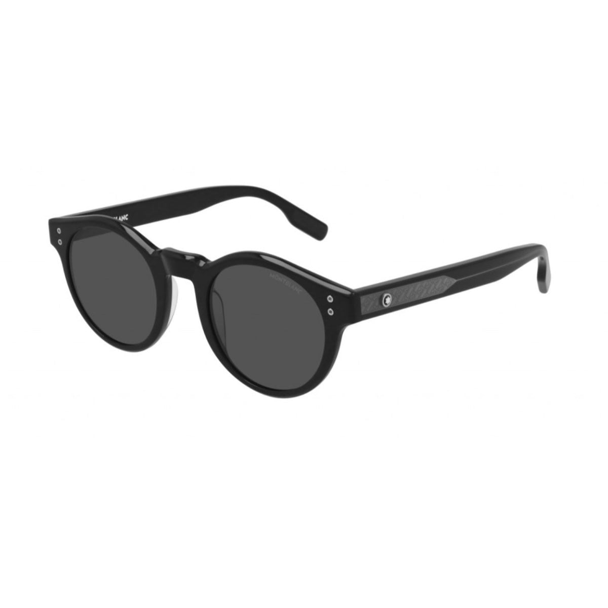Montblanc Men&#39;s Sunglasses Fall Winter Black Grey Nylon Nylon Shiny MB0123S 001