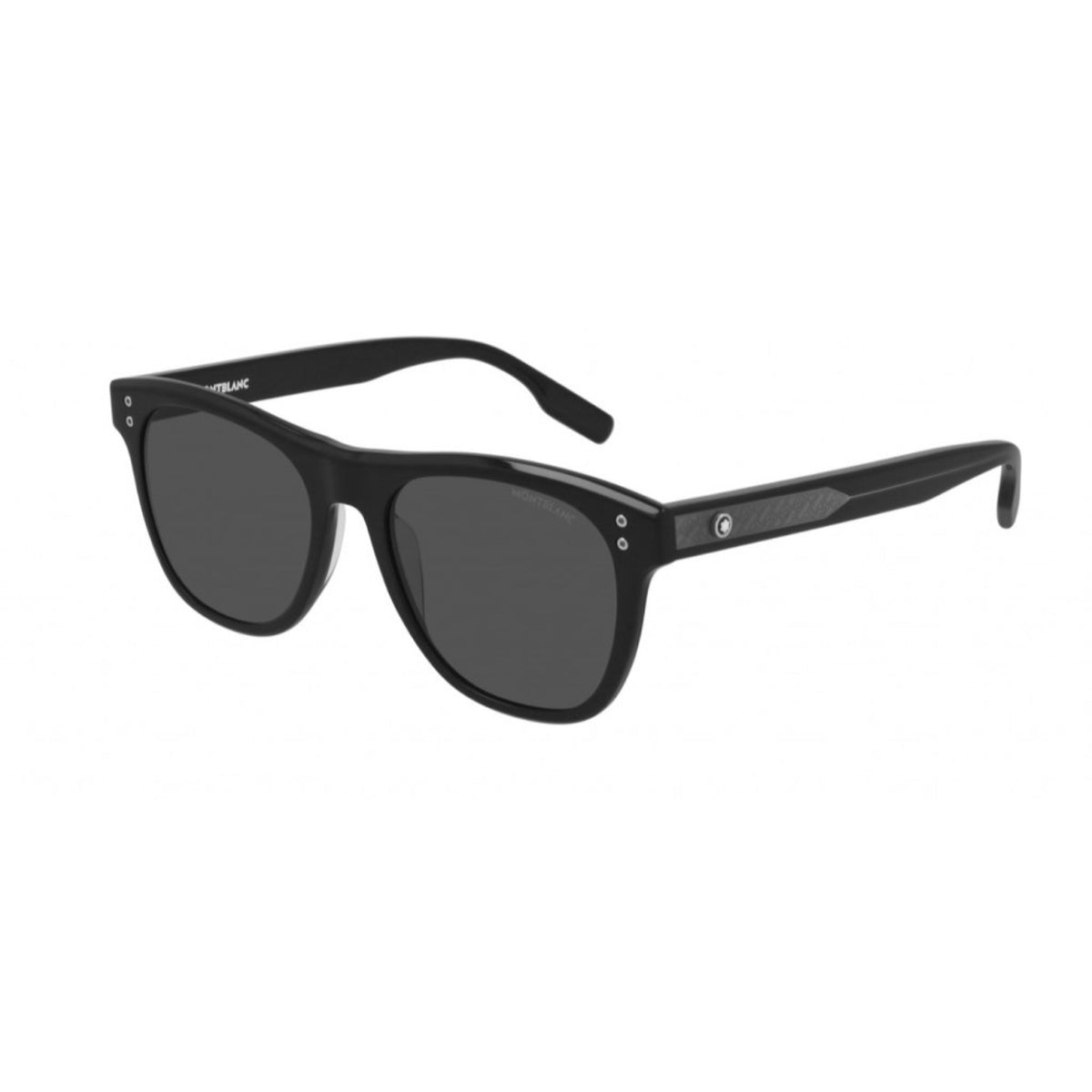 Montblanc Men&#39;s Sunglasses Fall Winter Black Grey Nylon Nylon Shiny MB0124S 001