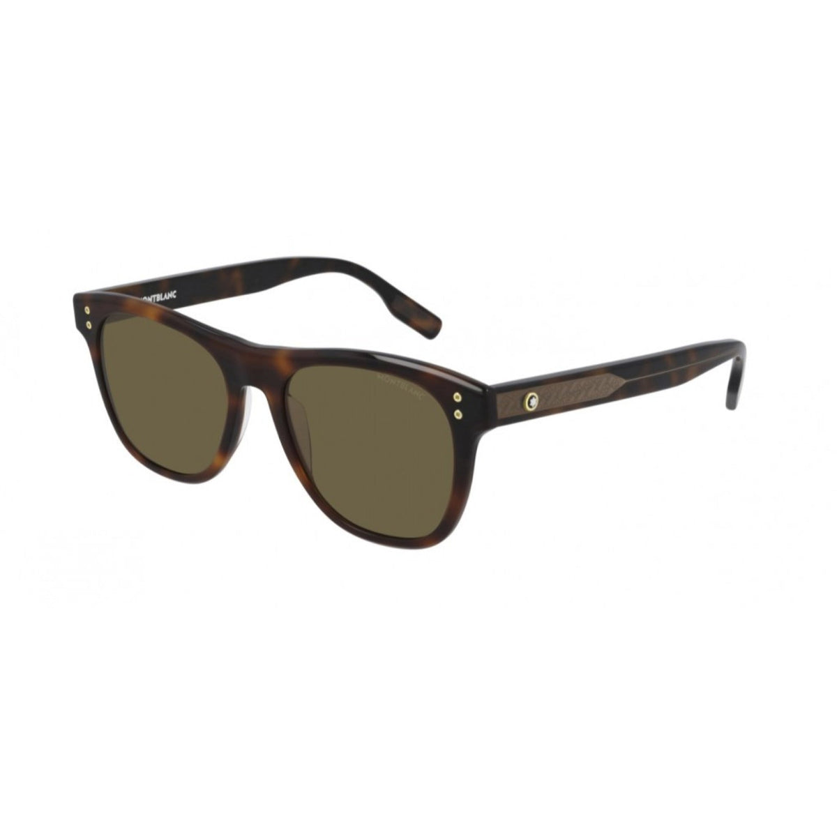 Montblanc Men's Sunglasses Fall Winter Havana Brown Nylon Nylon Shiny MB0124S 002