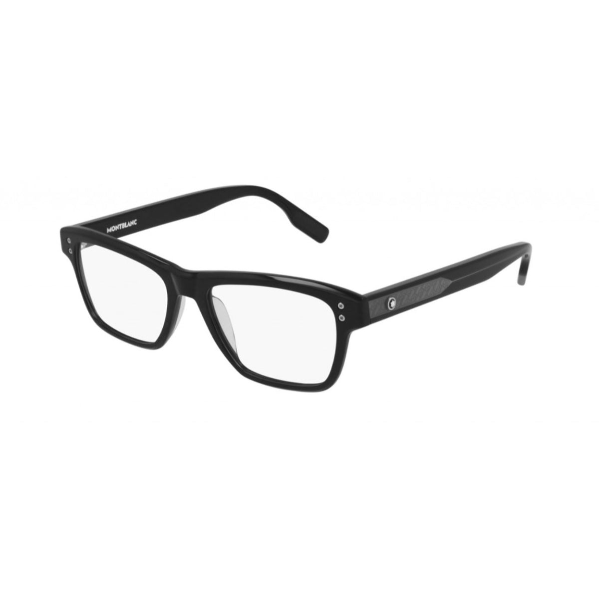 Montblanc Men's Sunglasses Fall Winter Black Transparent Demo Lens Demo Lens Shiny MB0125O 005
