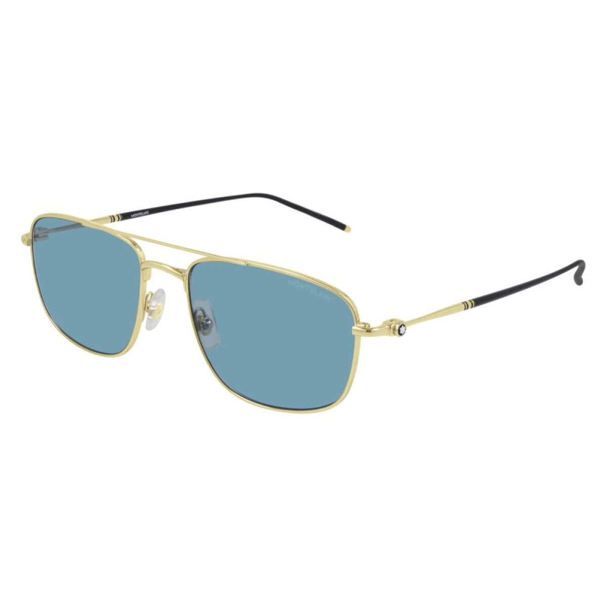 Montblanc Men's Sunglasses Fall Winter Gold Light Blue Nylon Nylon Light MB0127S 004