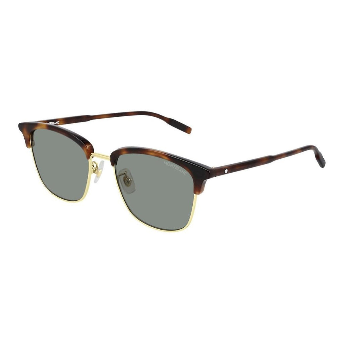 Montblanc Men's Sunglasses Fall Winter Havana Green Nylon Nylon Gold MB0136SK 003