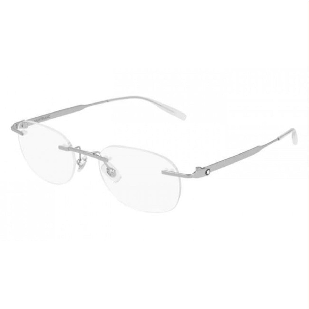 Montblanc Men's Sunglasses Spring Summer Silver Transparent Demo Lens Demo Lens Shiny MB0147O 003