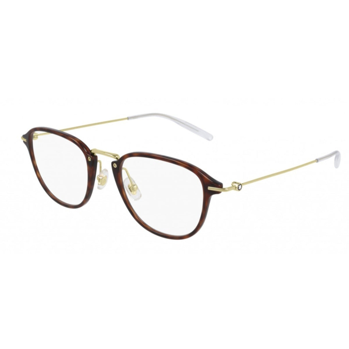 Montblanc Men's Sunglasses Spring Summer Havana Transparent Demo Lens Demo Lens Gold MB0155O 002