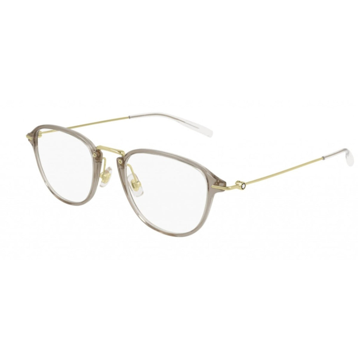 Montblanc Men's Sunglasses Spring Summer Beige Transparent Demo Lens Demo Lens Gold MB0155O 003