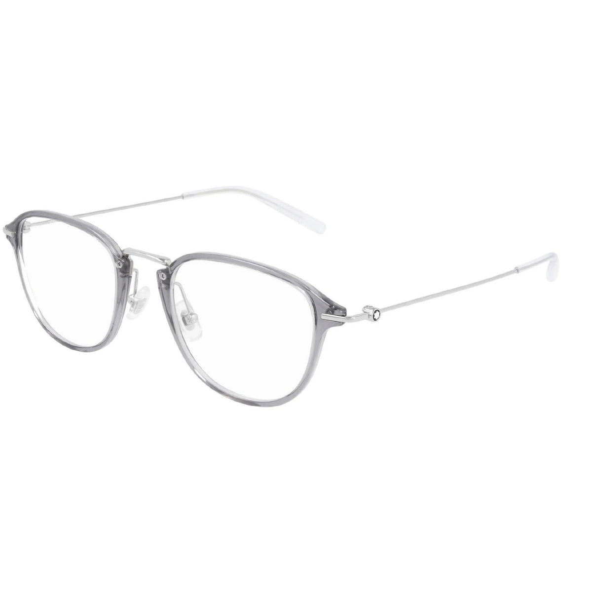 Montblanc Men's Sunglasses Spring Summer Grey Transparent Demo Lens Demo Lens Silver MB0155O 004