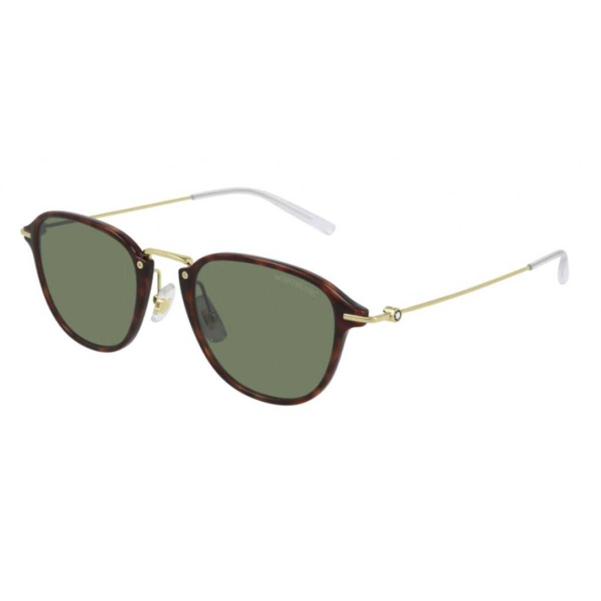 Montblanc Men's Sunglasses Spring Summer Havana Green CR 39 CR 39 Gold MB0155S 002
