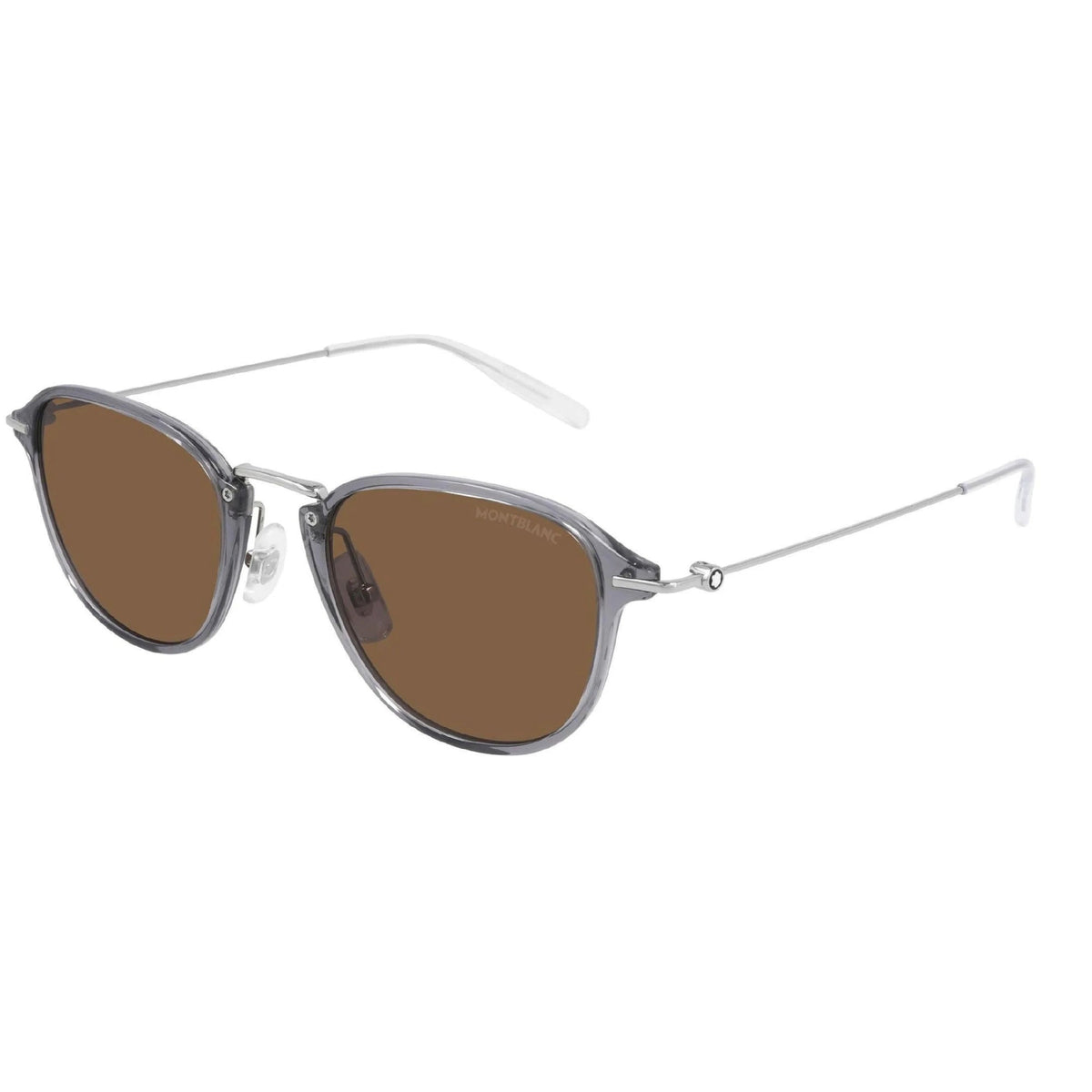 Montblanc Men's Sunglasses Spring Summer Grey Brown CR 39 CR 39 Silver MB0155S 004