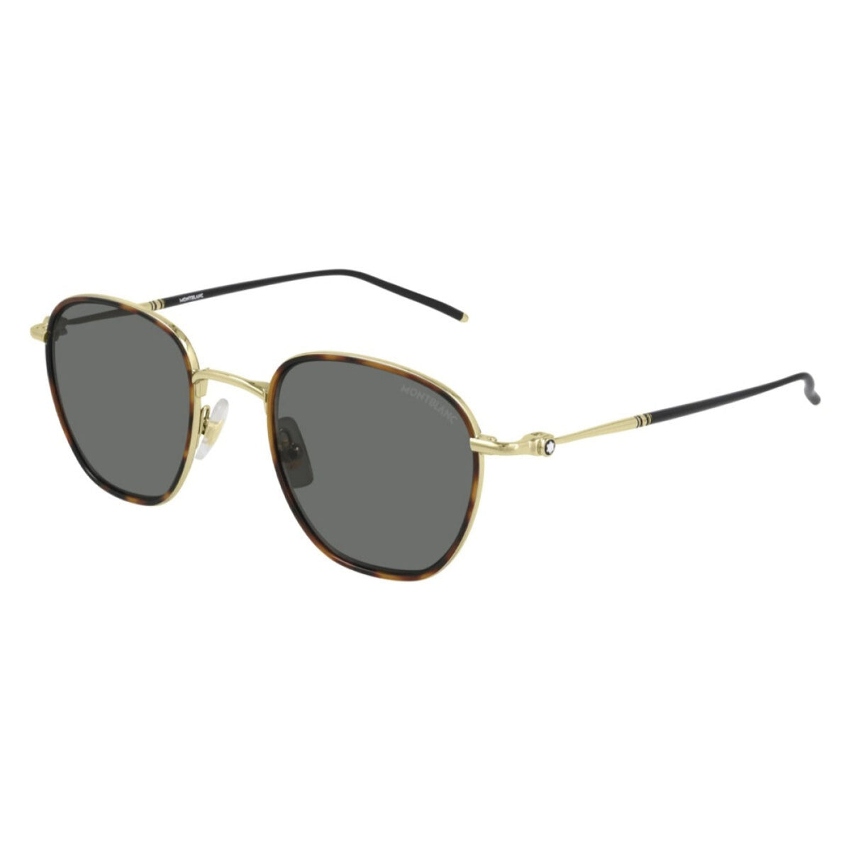 Montblanc Men's Sunglasses Spring Summer Havana Grey Nylon Nylon Gold MB0160S 002