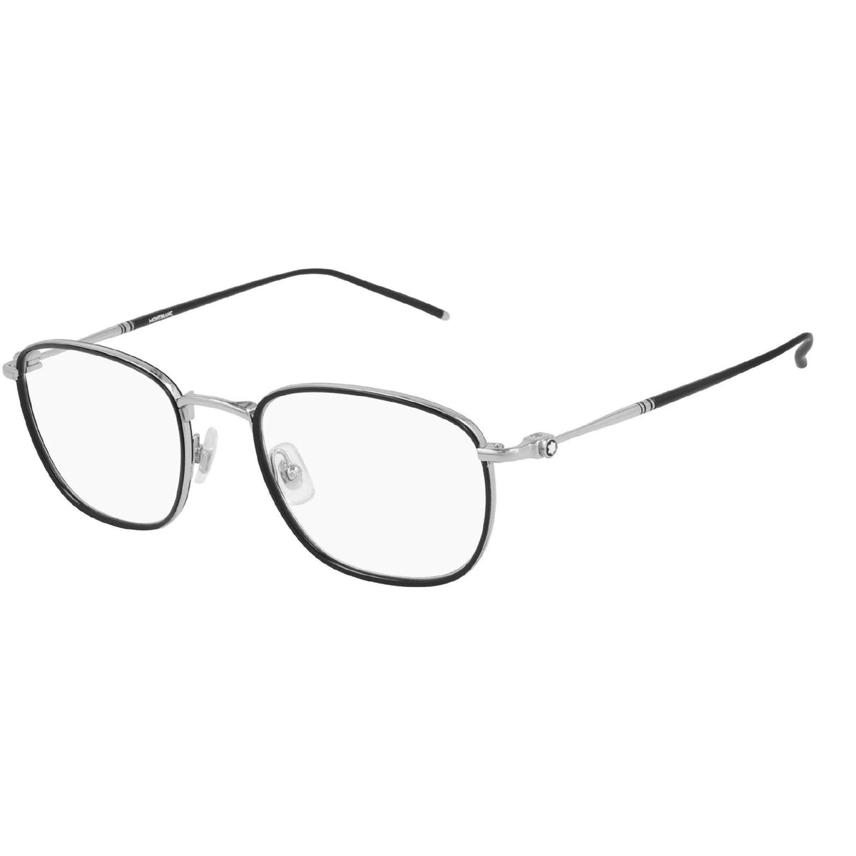 Montblanc Men's Sunglasses Spring Summer Black Transparent Demo Lens Demo Lens Shiny MB0161O 001