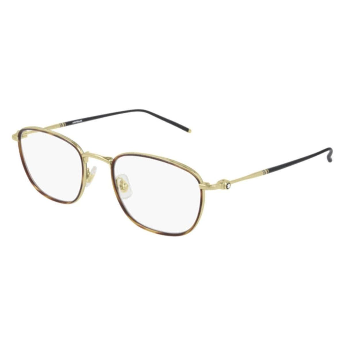 Montblanc Men's Sunglasses Spring Summer Brown Transparent Demo Lens Demo Lens Gold MB0161O 003