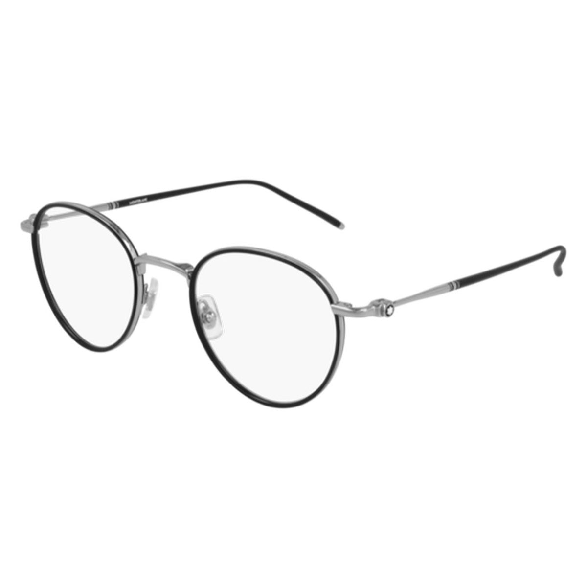 Montblanc Men's Sunglasses Spring Summer Black Transparent Demo Lens Demo Lens Shiny MB0162O 001
