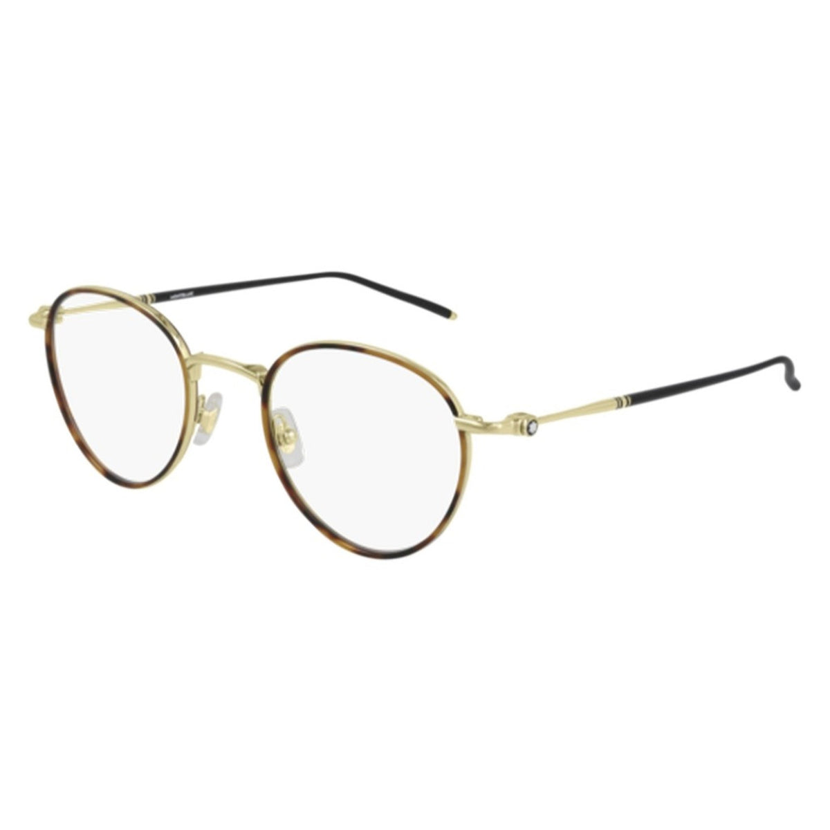 Montblanc Men's Sunglasses Spring Summer Havana Transparent Demo Lens Demo Lens Gold MB0162O 003