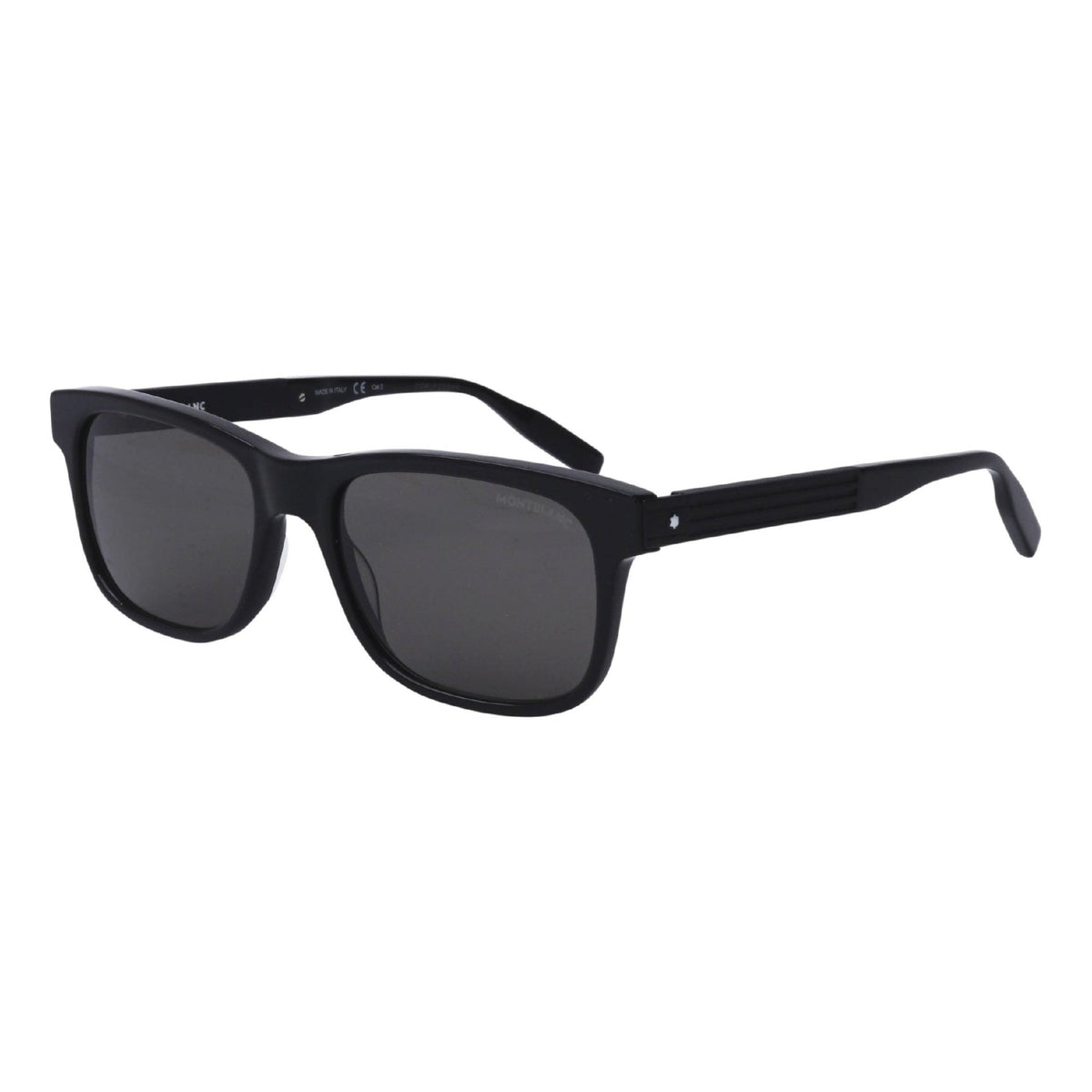 Montblanc Men's Sunglasses Spring Summer Black Grey CR 39 CR 39 Shiny MB0163S 001