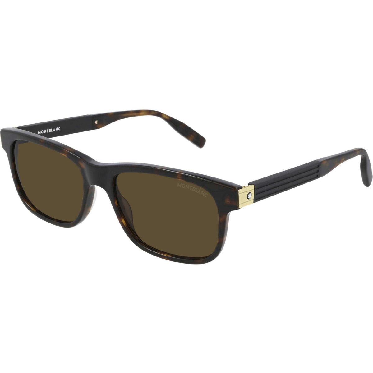 Montblanc Men's Sunglasses Spring Summer Havana Brown CR 39 CR 39 Shiny MB0163S 002