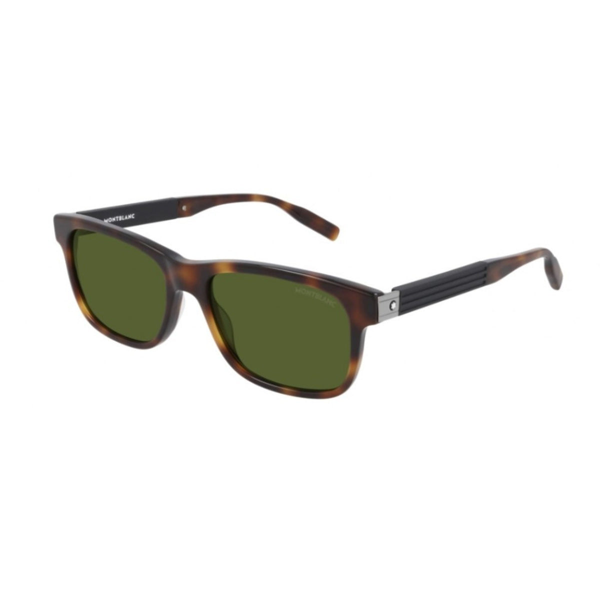 Montblanc Men's Sunglasses Spring Summer Havana Green CR 39 CR 39 Shiny MB0163S 003