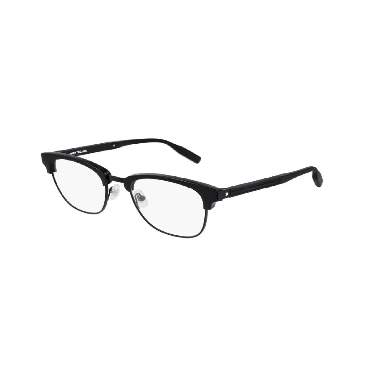 Montblanc Men's Sunglasses Spring Summer Black Transparent Demo Lens Demo Lens Shiny MB0164O 001