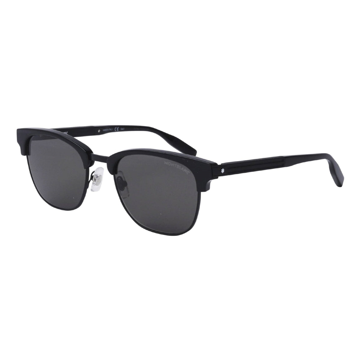 Montblanc Men's Sunglasses Spring Summer Black Grey CR 39 CR 39 Shiny MB0164S 001