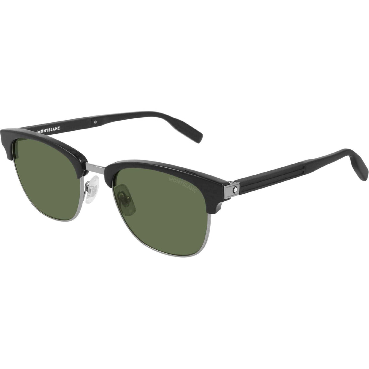 Montblanc Men's Sunglasses Spring Summer Black Green CR 39 CR 39 Ruthenium MB0164S 002
