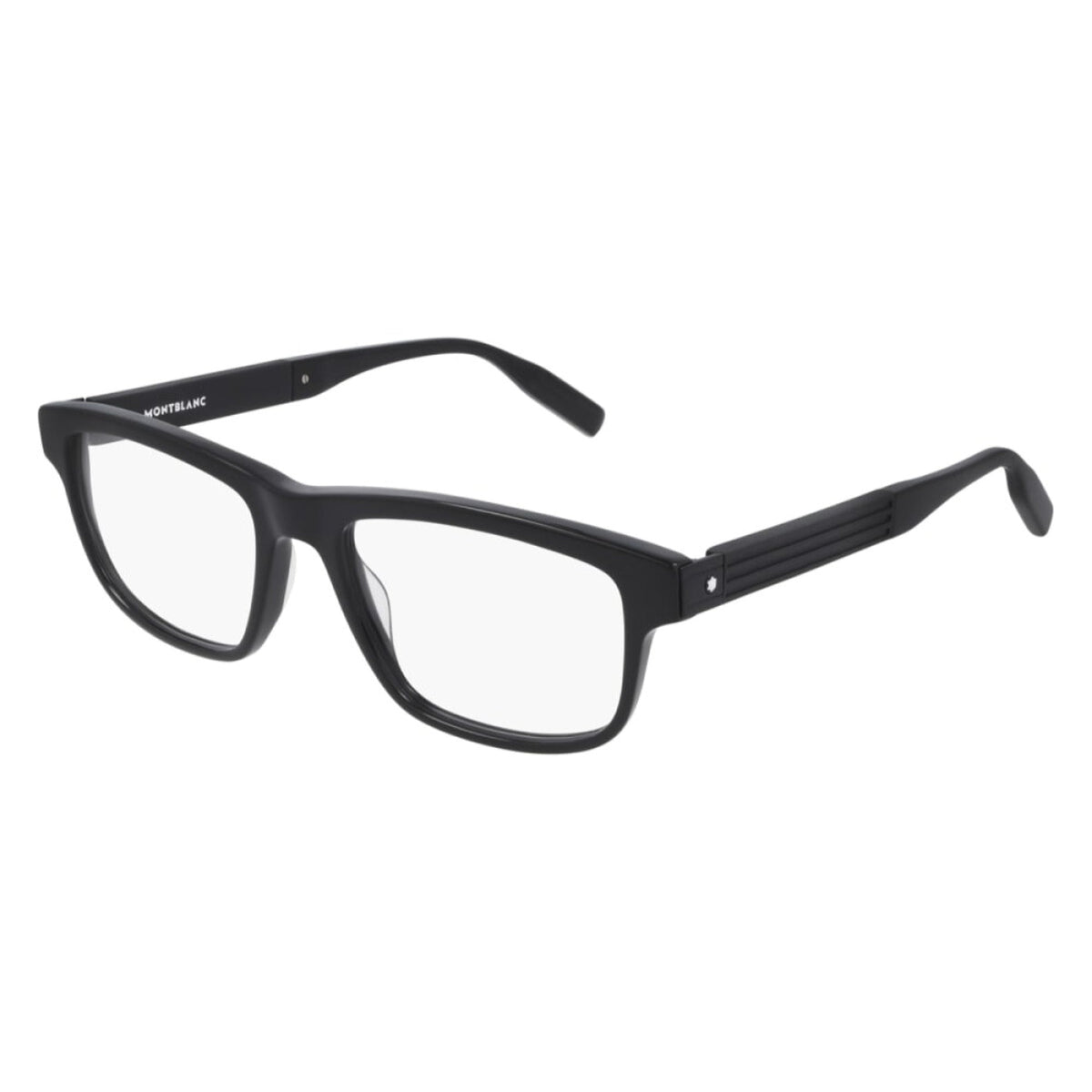 Montblanc Men's Sunglasses Spring Summer Black Transparent Demo Lens Demo Lens Shiny MB0165O 001