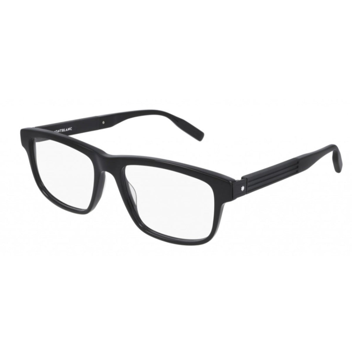 Montblanc Men's Sunglasses Spring Summer Black Transparent Demo Lens Demo Lens Shiny MB0165O 004