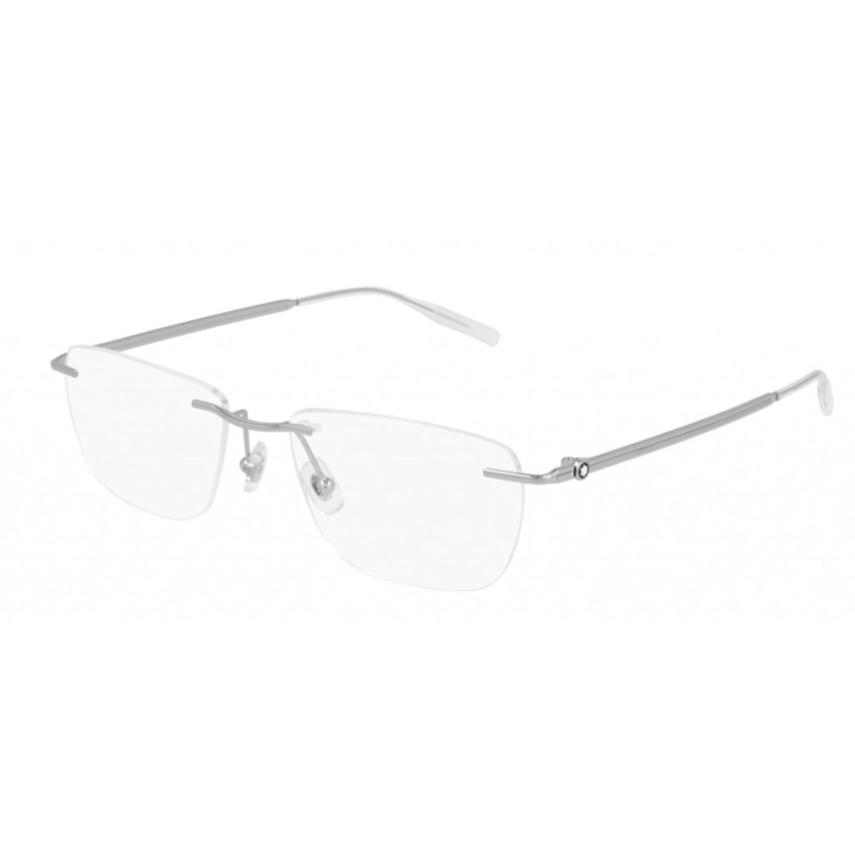 Montblanc Men's Sunglasses Spring Summer Silver Transparent Demo Lens Demo Lens Shiny MB0169O 003