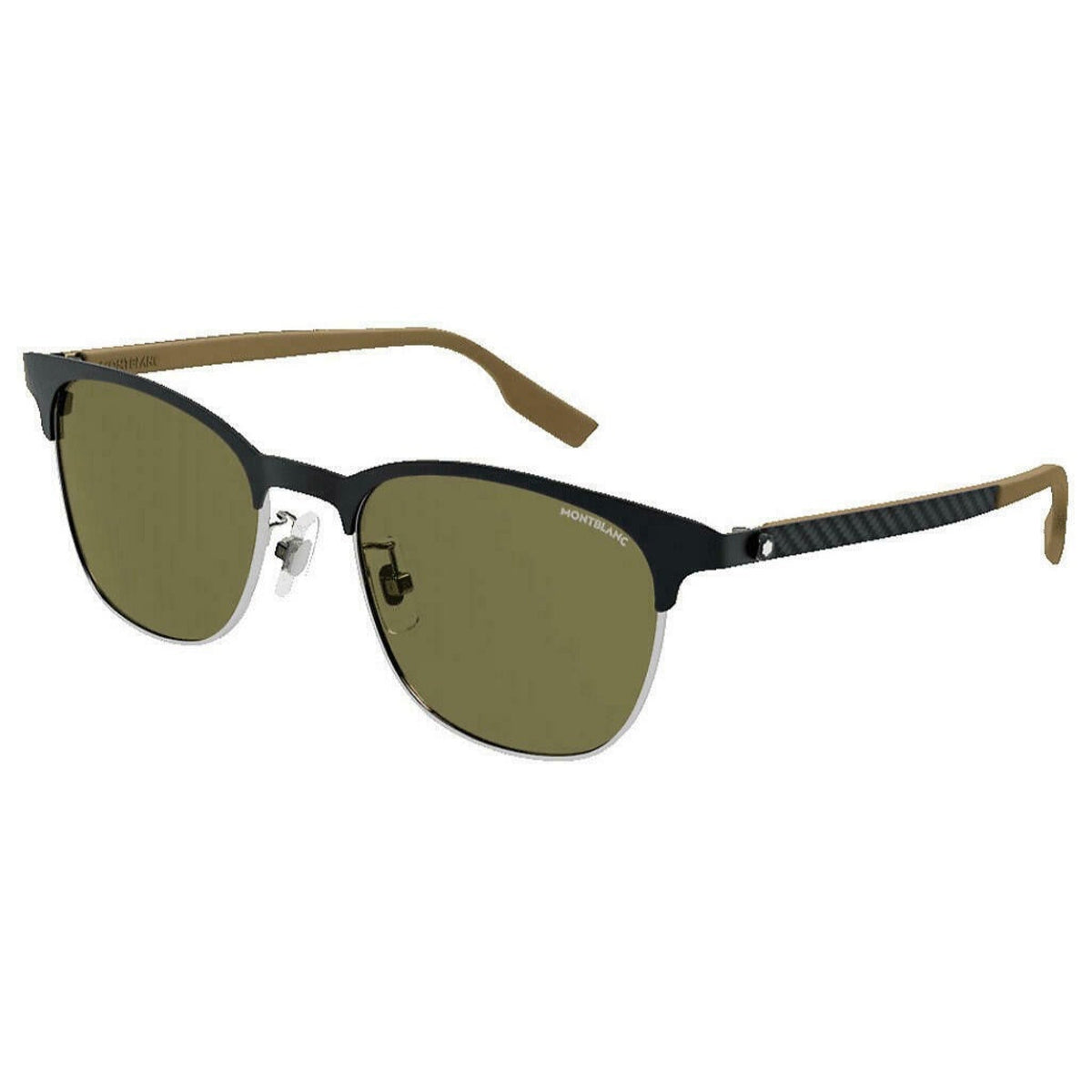Montblanc Men&#39;s Sunglasses Fall Winter Black Green Nylon Nylon Matte MB0183S 004