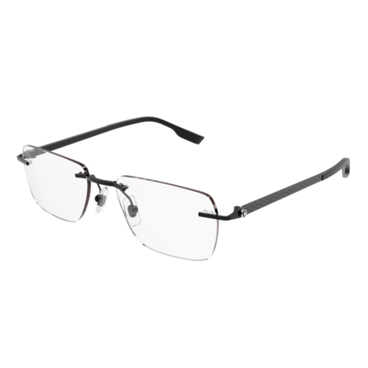 Montblanc Men's Sunglasses Fall Winter Black Transparent Demo Lens Demo Lens Matte MB0185O 001