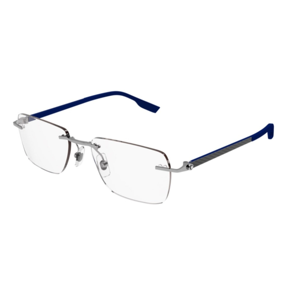 Montblanc Men's Sunglasses Fall Winter Silver Transparent Demo Lens Demo Lens Shiny MB0185O 002