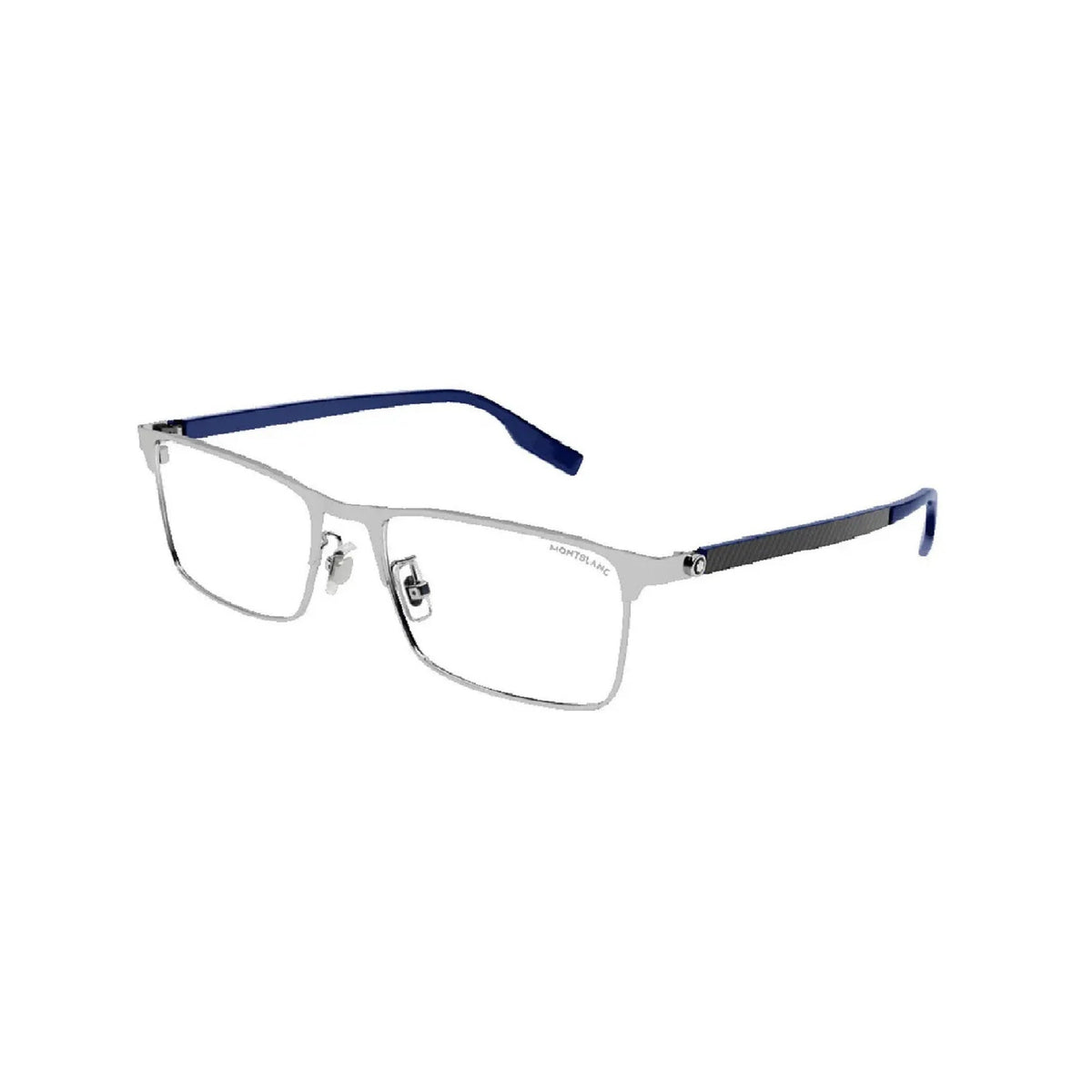 Montblanc Men's Sunglasses Fall Winter Silver Transparent Demo Lens Demo Lens Shiny MB0187O 002