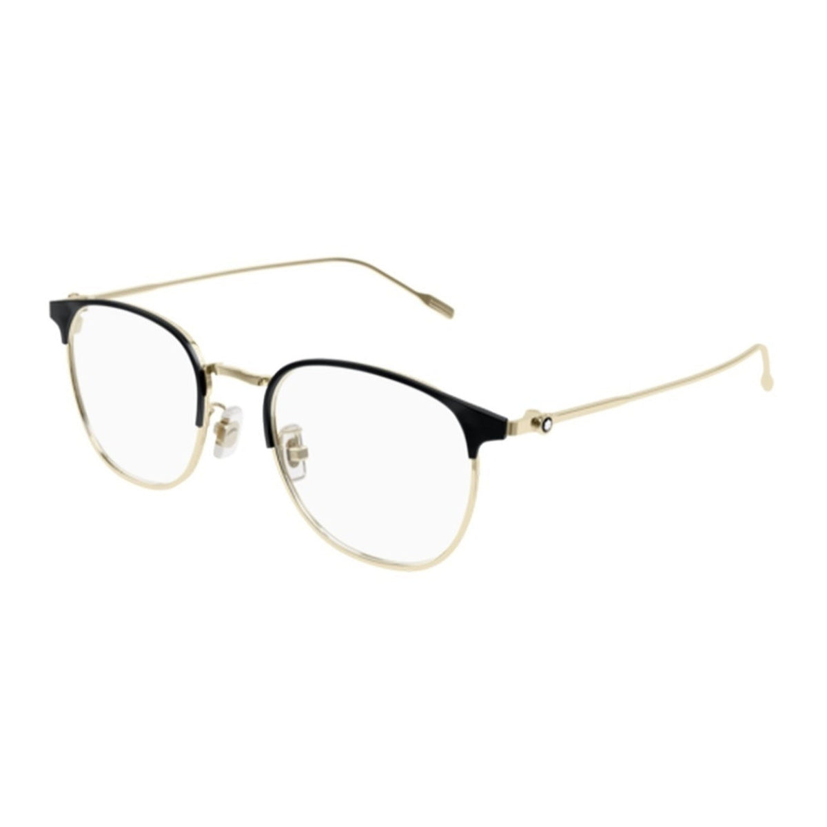 Montblanc Men's Sunglasses Fall Winter Gold Transparent Demo Lens Demo Lens Black MB0191O 004