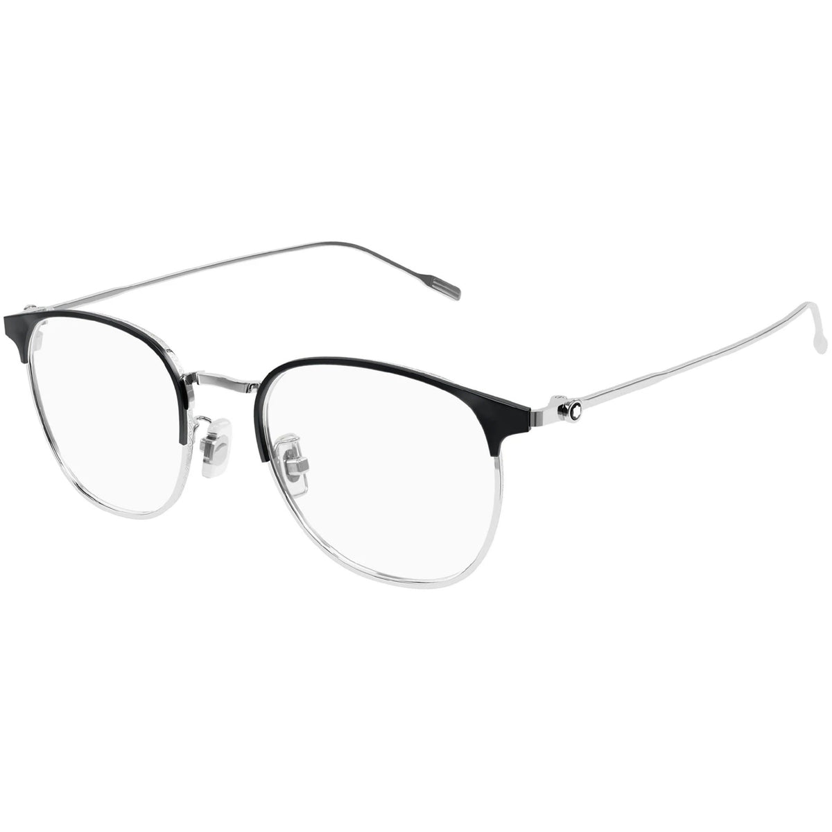 Montblanc Men's Sunglasses Fall Winter Silver Transparent Demo Lens Demo Lens Black MB0191O 005