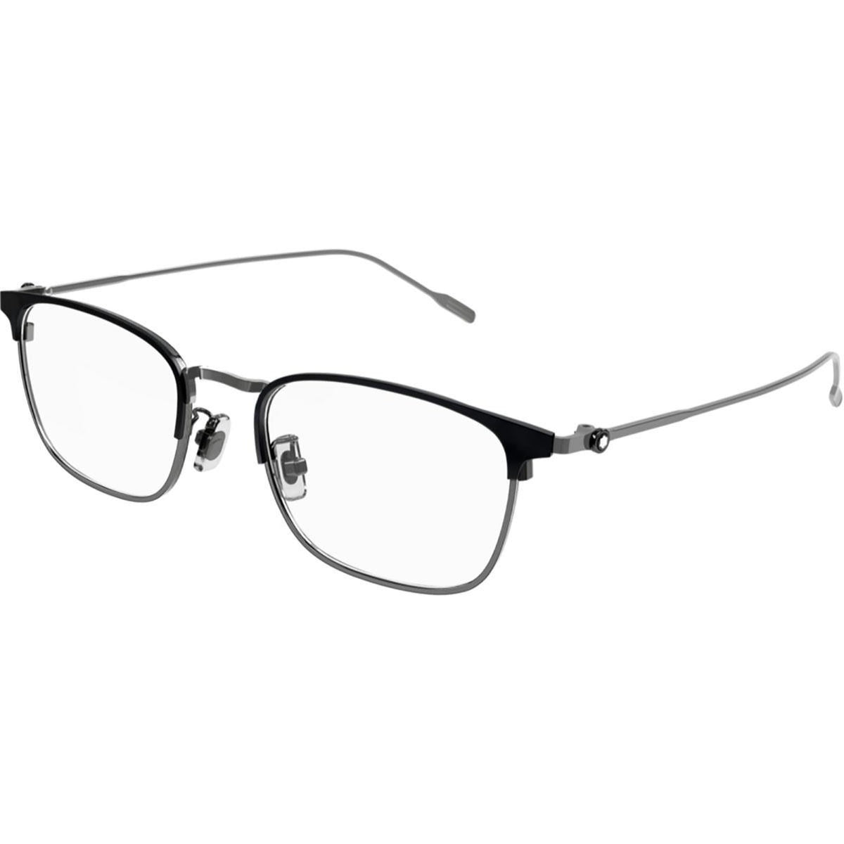 Montblanc Men's Sunglasses Fall Winter Ruthenium Transparent Demo Lens Demo Lens Black MB0192O 003