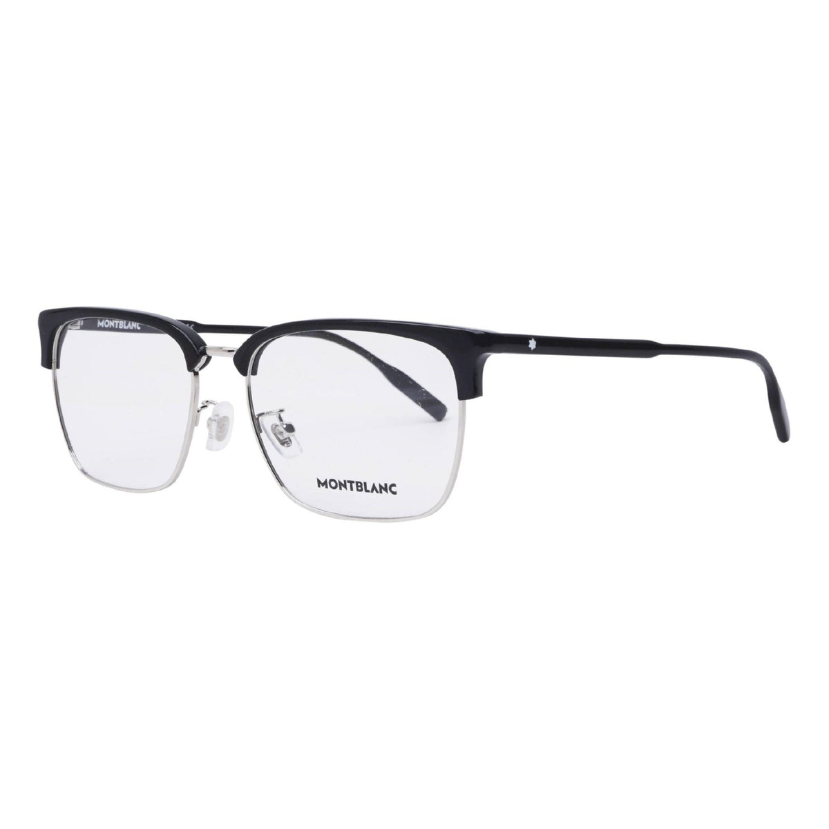 Montblanc Men's Sunglasses Spring Summer Black Transparent Demo Lens Demo Lens Silver MB0199OA 005