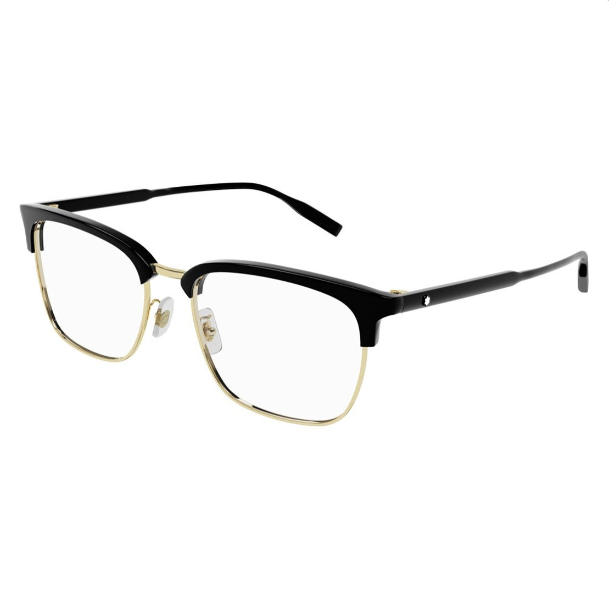 Montblanc Men's Sunglasses Spring Summer Black Transparent Demo Lens Demo Lens Gold MB0199OA 006