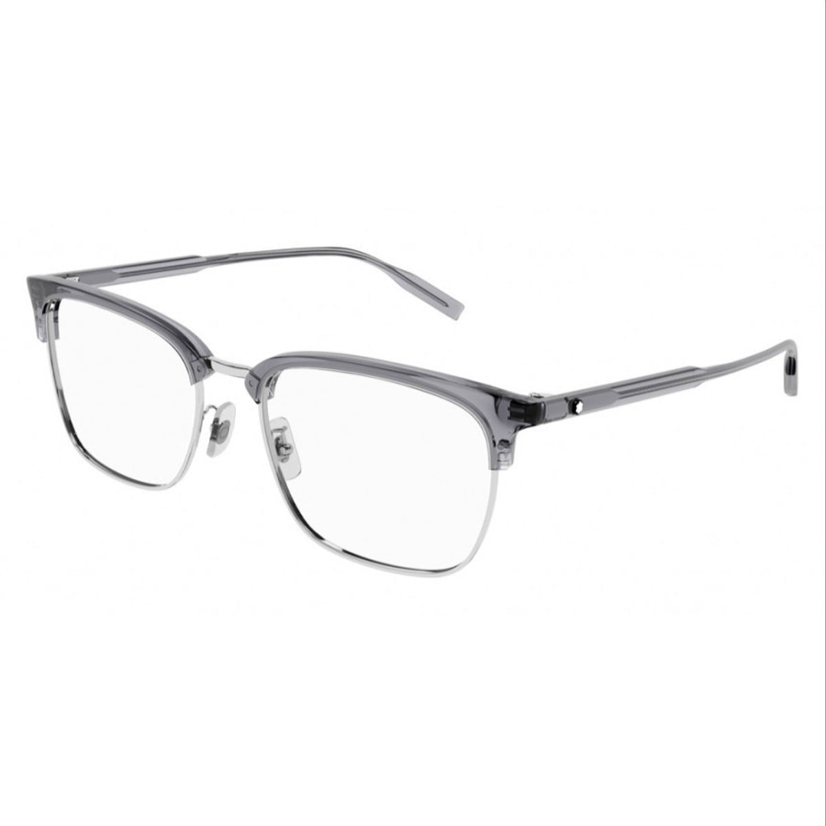 Montblanc Men's Sunglasses Spring Summer Grey Transparent Demo Lens Demo Lens Silver MB0199OA 008