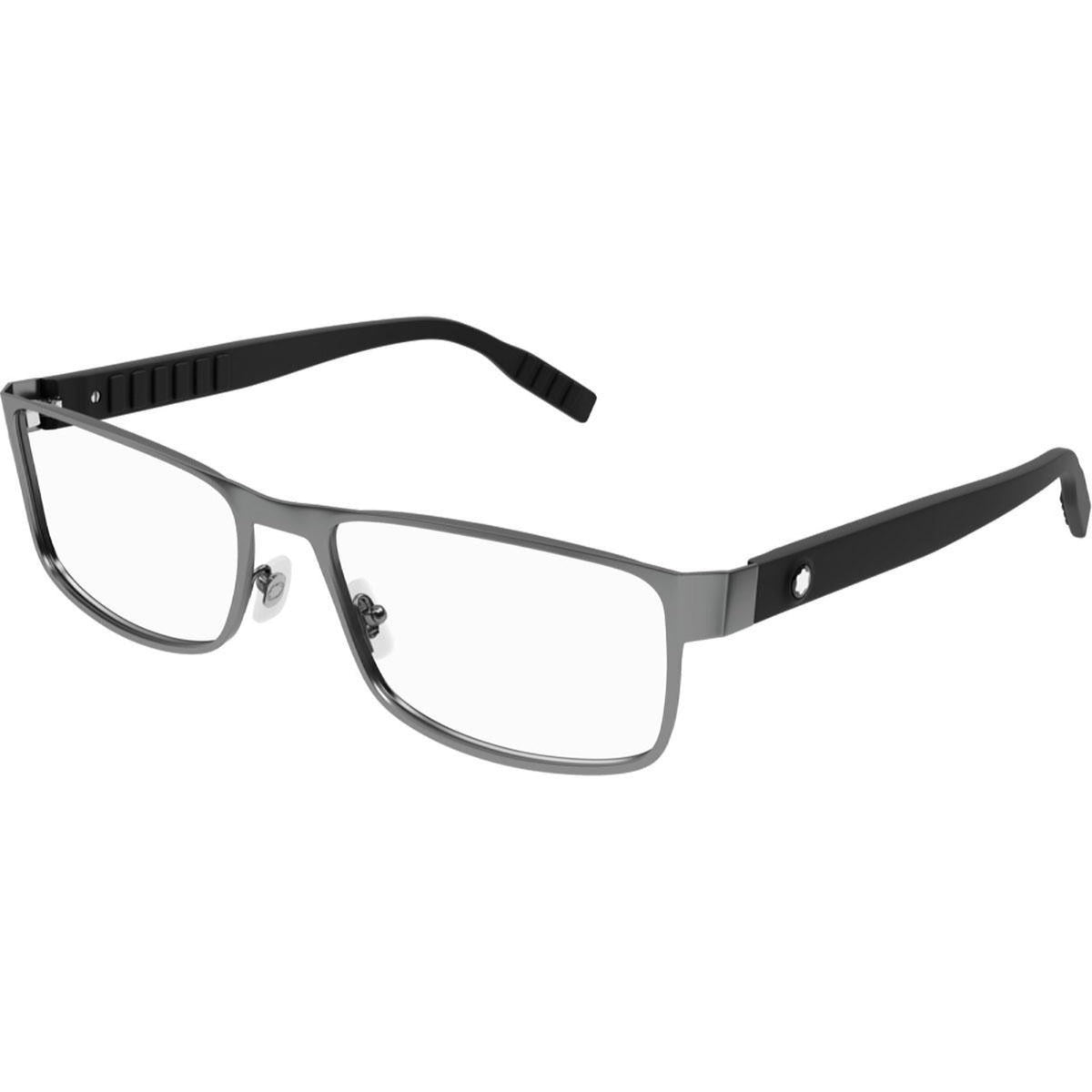 Montblanc Men's Sunglasses Spring Summer Ruthenium Transparent Demo Lens Demo Lens Dark MB0210O 005