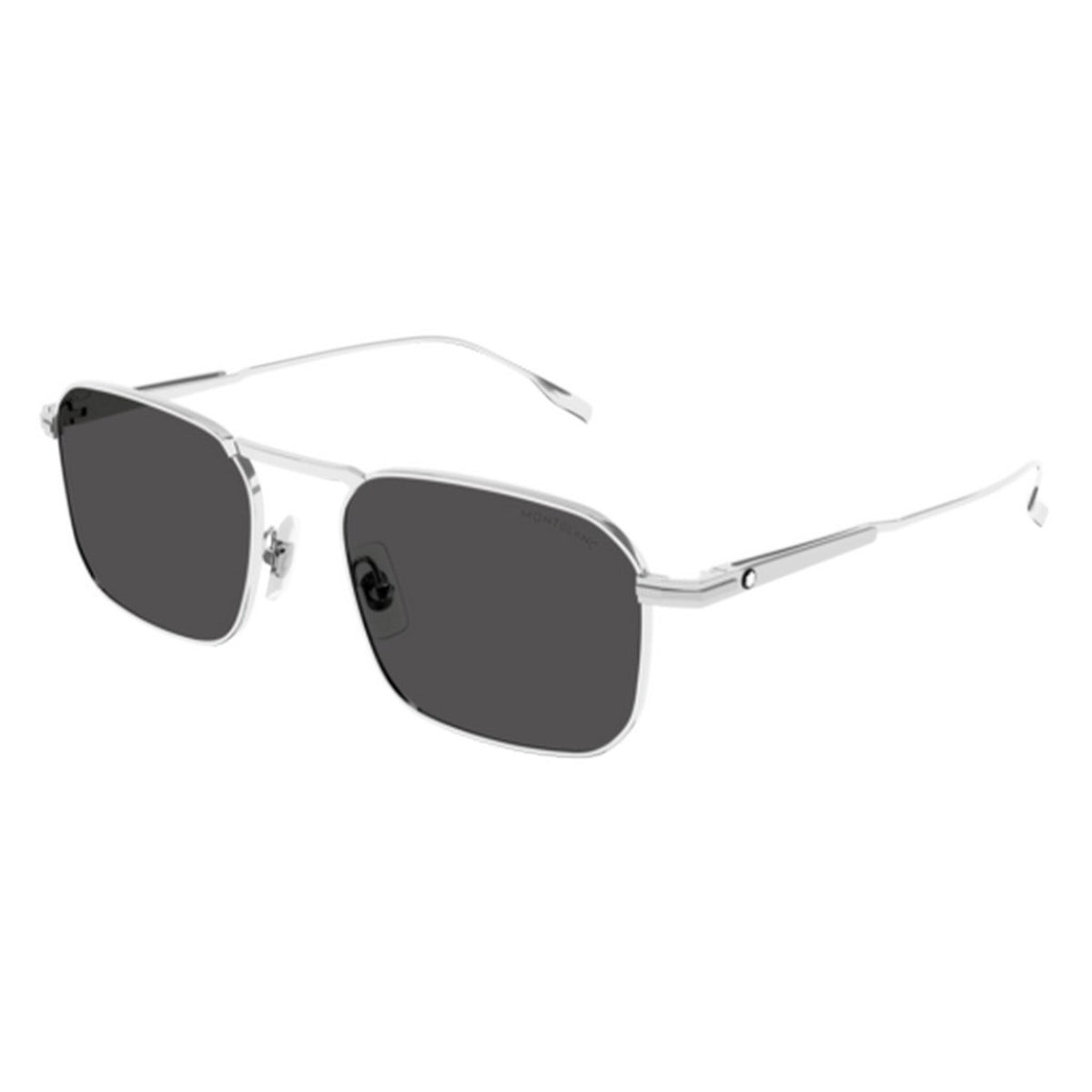Montblanc Men's Sunglasses Spring Summer Silver Grey Nylon Nylon Shiny MB0218S 001