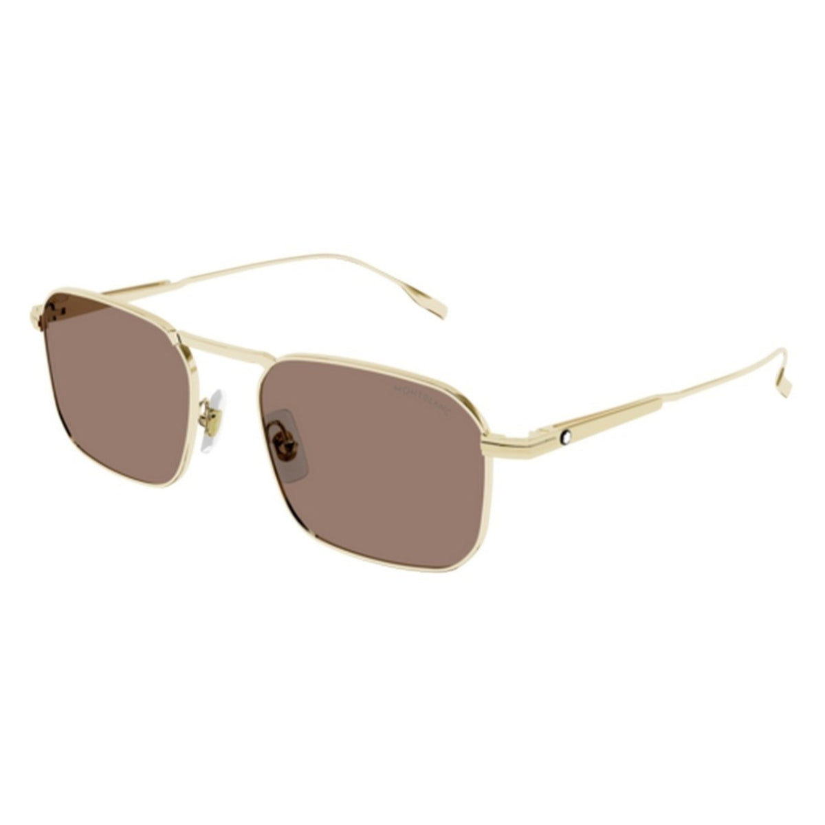 Montblanc Men's Sunglasses Spring Summer Gold Brown Nylon Nylon Light MB0218S 002