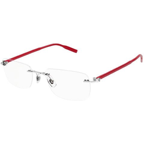 Montblanc Men's Sunglasses Spring Summer Silver Transparent Demo Lens Demo Lens Shiny MB0221O 010