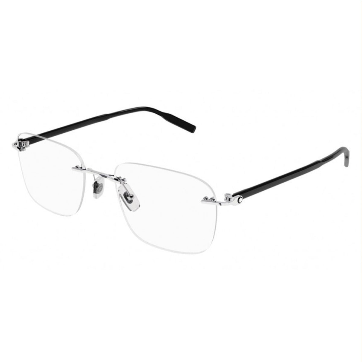 Montblanc Men's Sunglasses Spring Summer Silver Transparent Demo Lens Demo Lens Shiny MB0222O 001