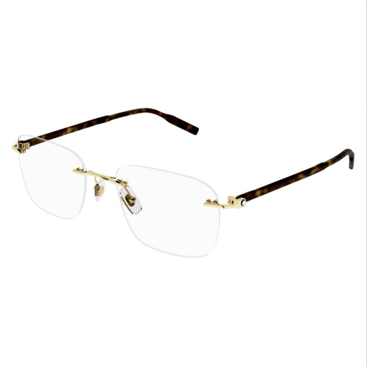 Montblanc Men's Sunglasses Spring Summer Gold Transparent Demo Lens Demo Lens Light MB0222O 002