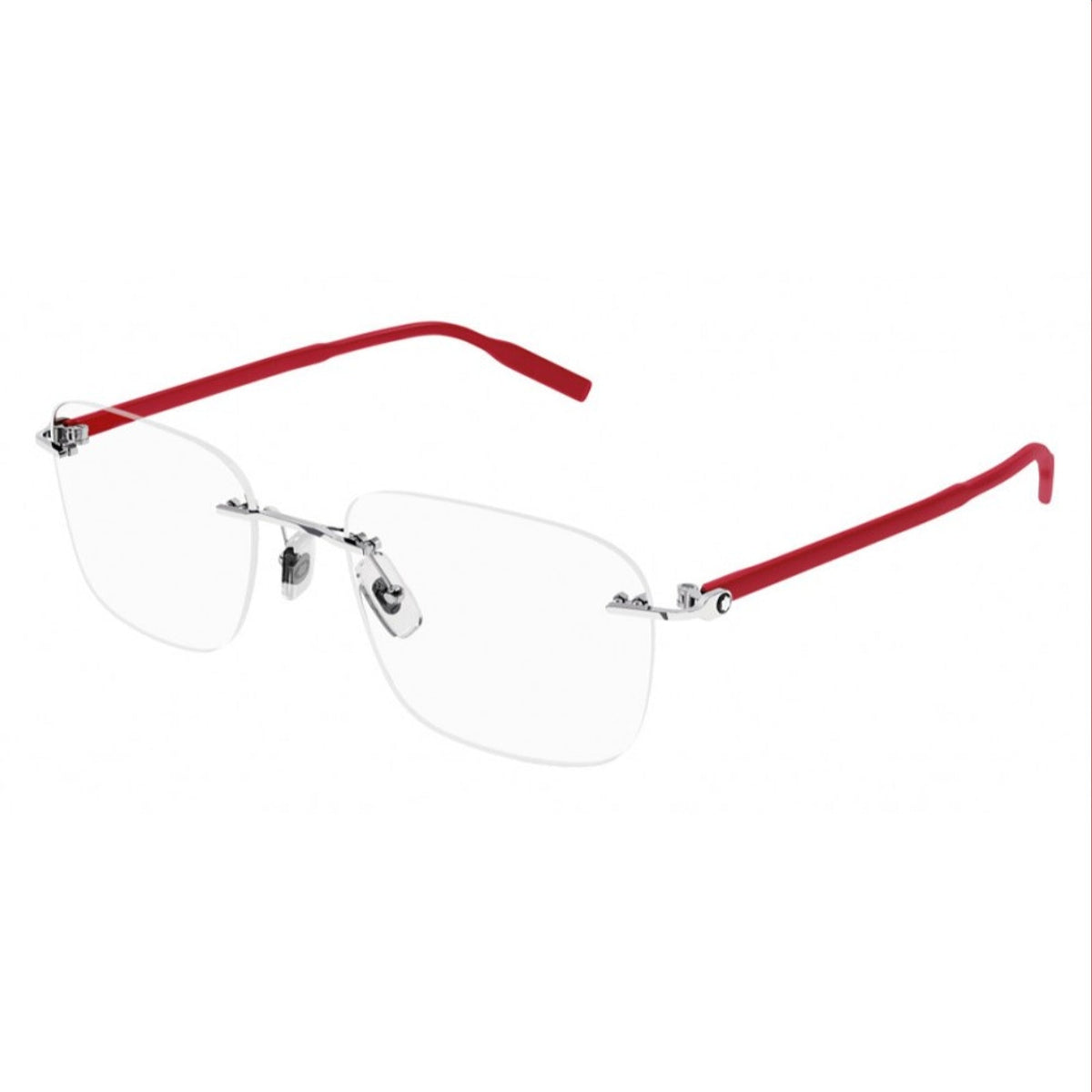 Montblanc Men's Sunglasses Spring Summer Silver Transparent Demo Lens Demo Lens Shiny MB0222O 003