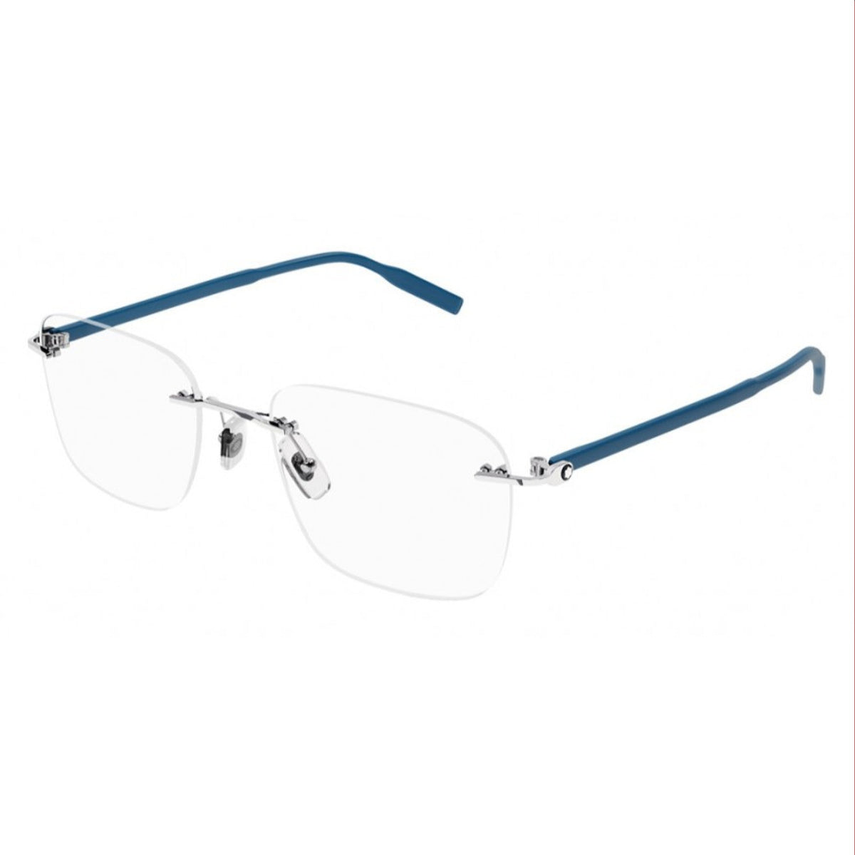 Montblanc Men's Sunglasses Spring Summer Silver Transparent Demo Lens Demo Lens Shiny MB0222O 005