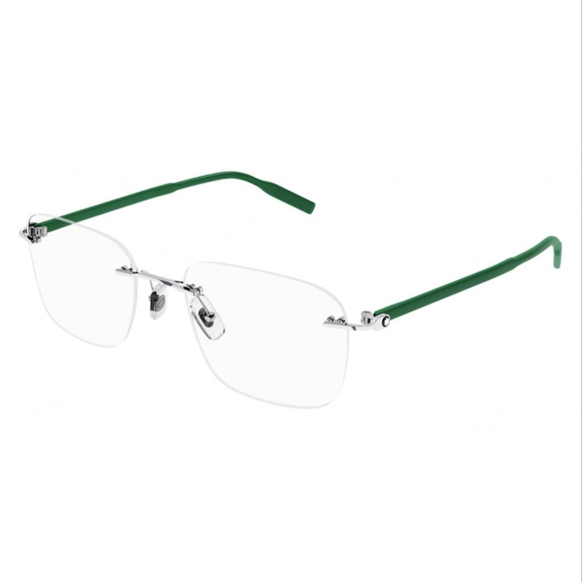 Montblanc Men's Sunglasses Spring Summer Silver Transparent Demo Lens Demo Lens Shiny MB0222O 008