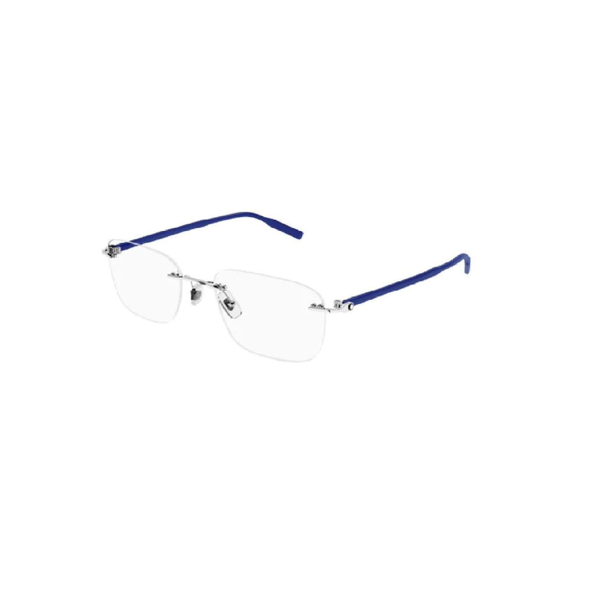 Montblanc Men's Sunglasses Spring Summer Silver Transparent Demo Lens Demo Lens Shiny MB0222O 009