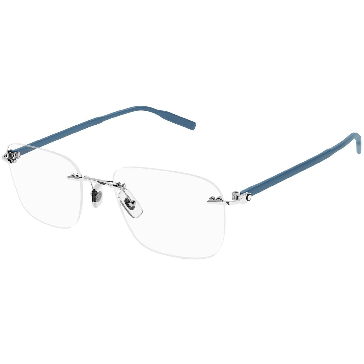 Montblanc Men's Sunglasses Spring Summer Silver Transparent Demo Lens Demo Lens Shiny MB0222O 010