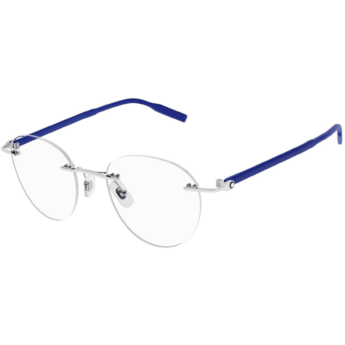 Montblanc Men's Sunglasses Spring Summer Silver Transparent Demo Lens Demo Lens Shiny MB0224O 003
