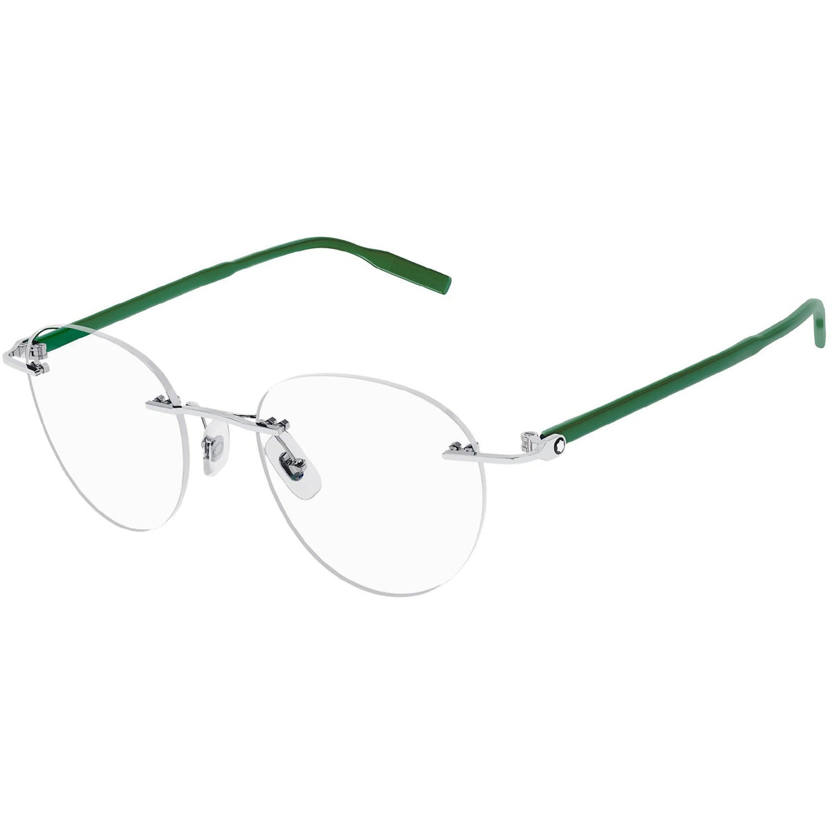 Montblanc Men's Sunglasses Spring Summer Silver Transparent Demo Lens Demo Lens Shiny MB0224O 004